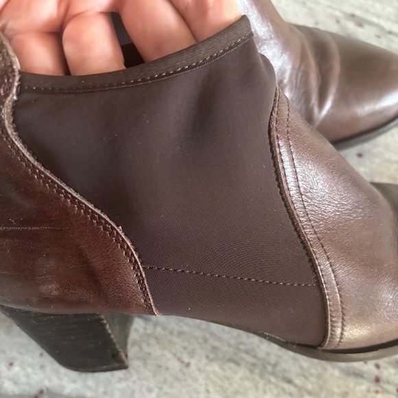 KANNA Women's Brown Leather Mixed Ankle Boot, Size EU 40 (US 9.5-10) - Picture 4 of 4